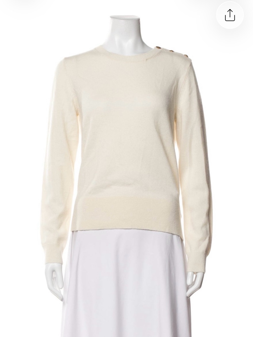Tory Burch Cashmere Cream Crewneck Sweater
